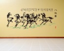 8 Horses Galloping with Chinese Characters Chinese-style Decal Animal Stickers